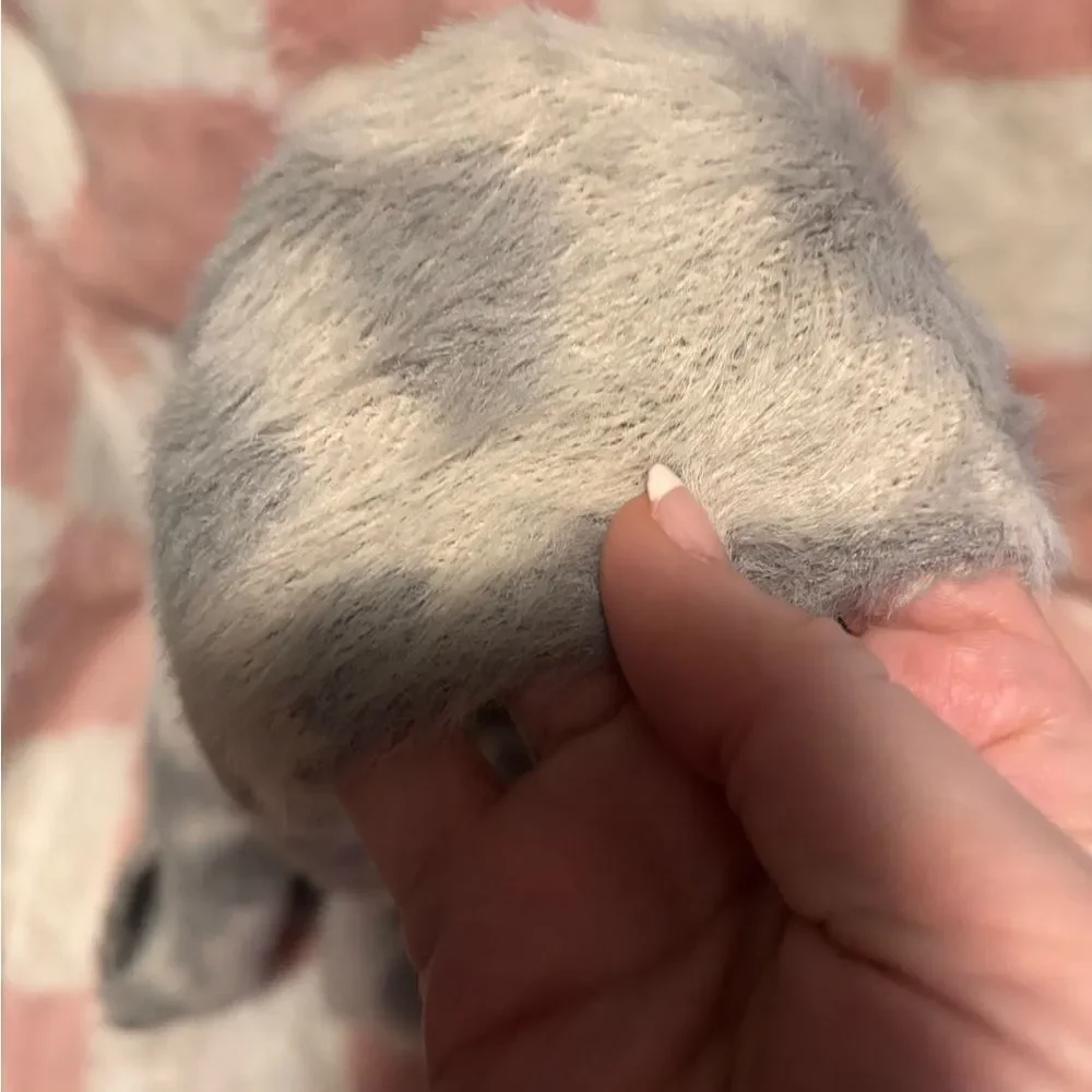 Express Long Gray Faux Fur Scarf